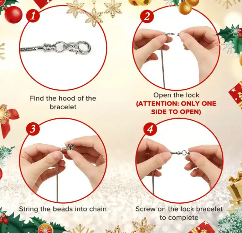 La Cuenta Regresiva MÁS divertida para Navidad: 2 Pulseras, 24 Charms y 24 Días para Vivir la navidad.