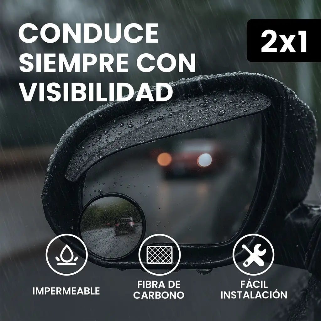 Visión360™ – Retrovisor 2x1 con protección contra lluvia y puntos ciegos