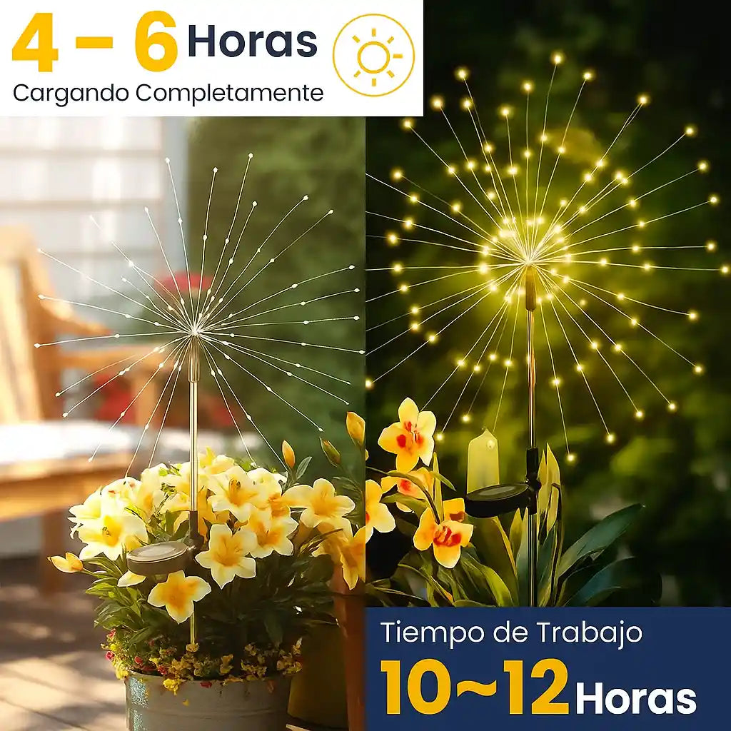 Luminara™Luces Solares tipo fuegos artificiales, Transforman tu Jardín ✨ ¡Y hoy paga 1 GRATIS la segunda.