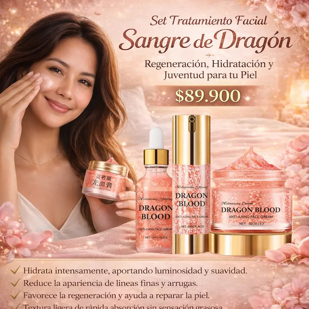 Kit Sangre de Dragón 3 en 1: Hidratación Profunda + Piel Más Luminosa (Día y Noche)