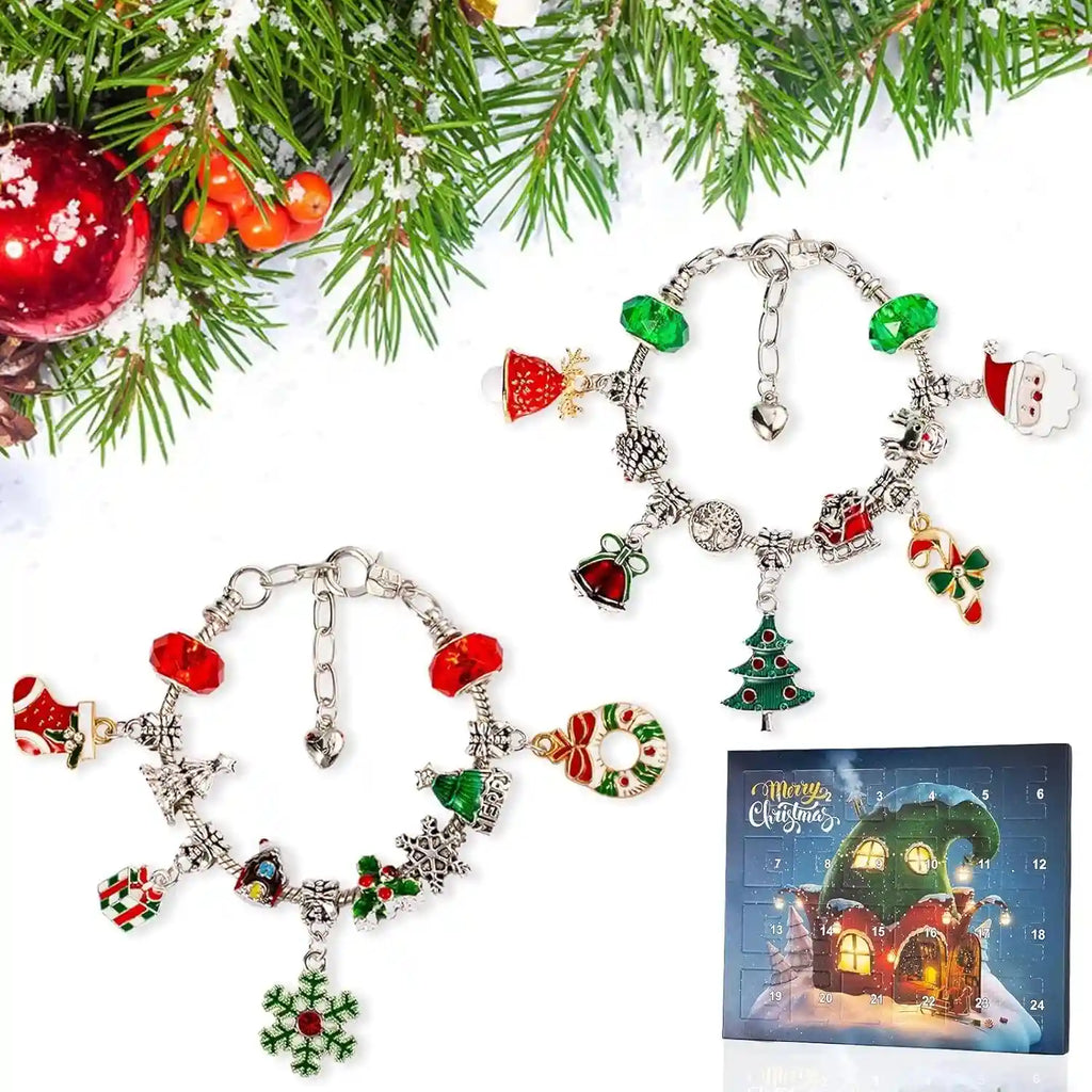 La Cuenta Regresiva MÁS divertida para Navidad: 2 Pulseras, 24 Charms y 24 Días para Vivir la navidad.