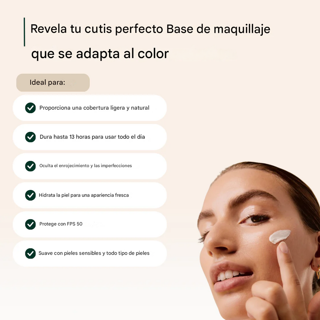 VÉLORA® Base 4 en 1: Cobertura, Hidratación, Protección y Adaptación ✨