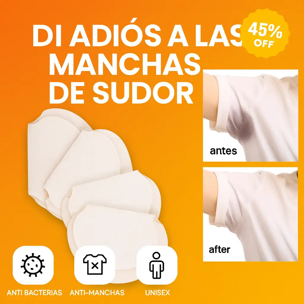 InvisiDry™ – Las almohadillas que bloquean el sudor y cuidan tu ropa. ¡Compra 30 y lleva 50!