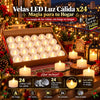 🎄 24 Velitas LED Navideñas | Sin Humo, Sin Cera y Sin Cables