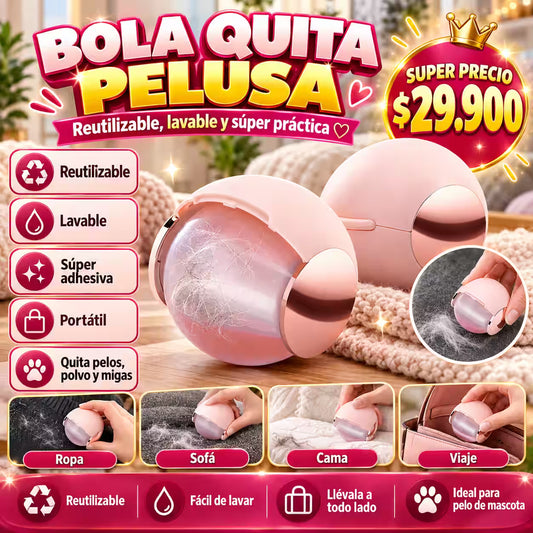 Bola Quita Pelusa Reutilizable y Lavable – Elimina Pelos y Polvo