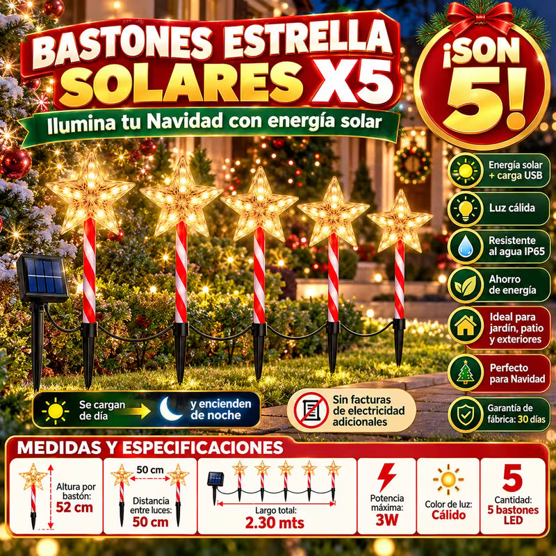 Luces Solares Navideñas para Exterior