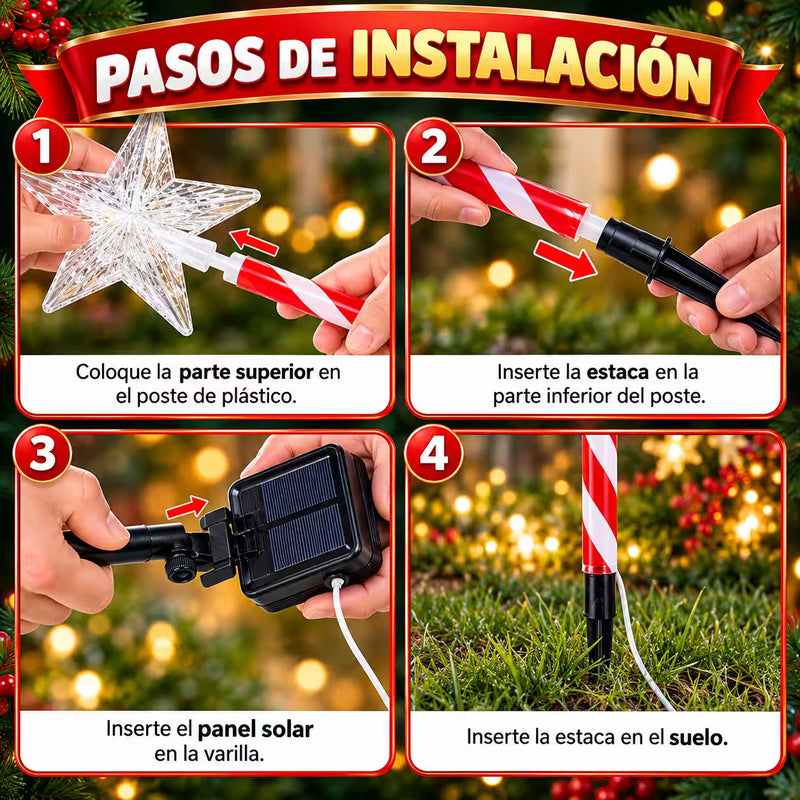 Luces Solares Navideñas para Exterior