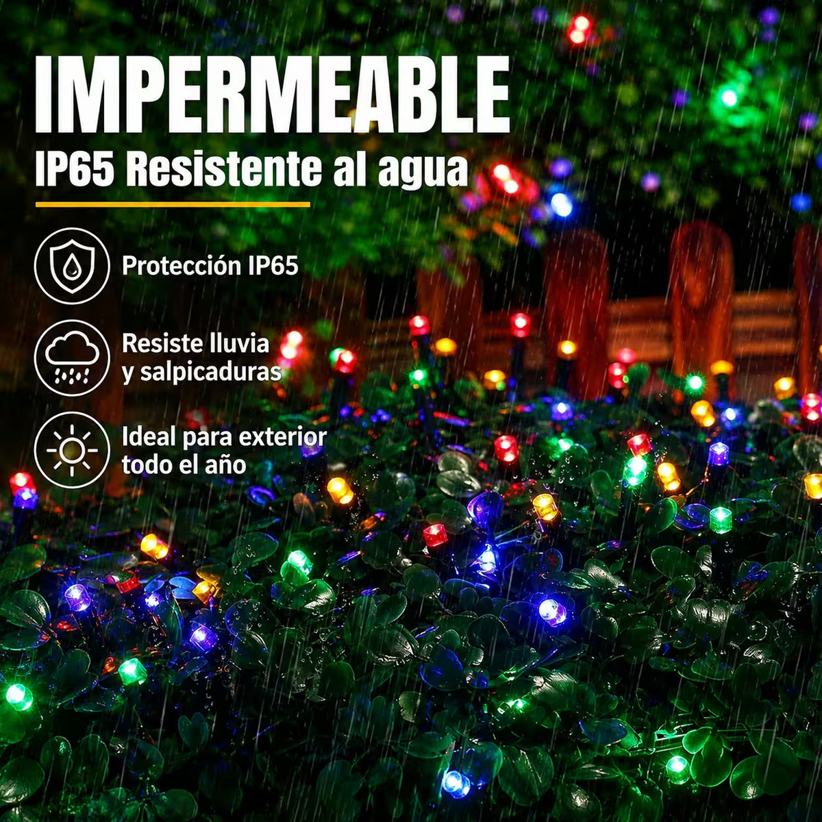 SolarGlow™ – Luces Navideñas Multicolor de 10 Metros que Iluminan sin Gastar Luz x100 Bombillos ✨