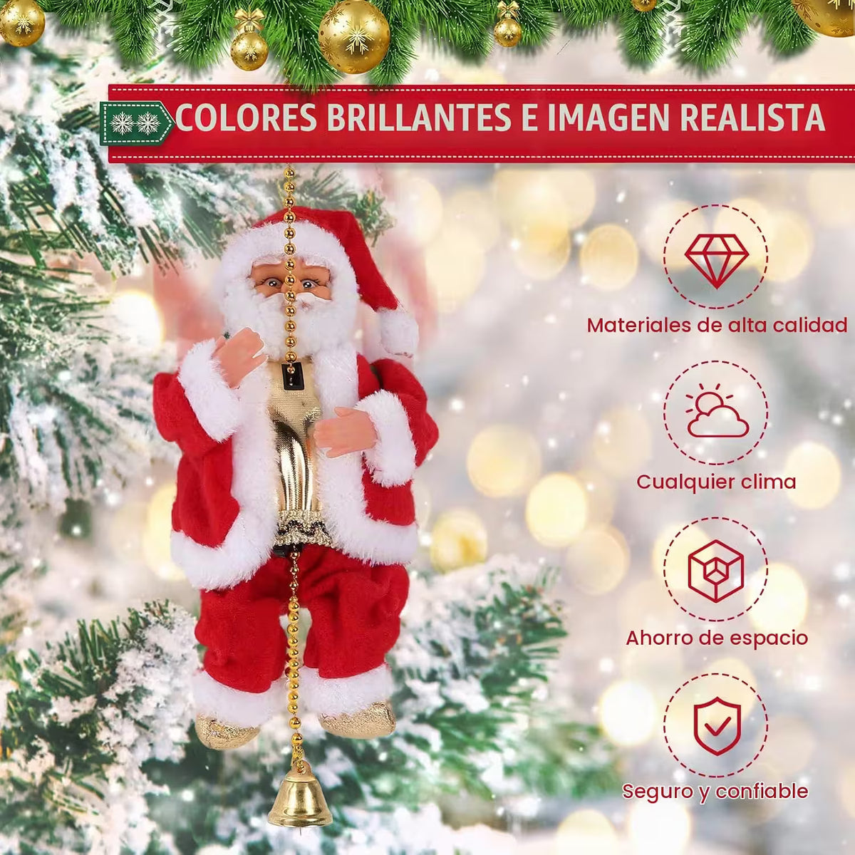 🎅 ¡Papá Noel Trepa, Se Mueve y canta!