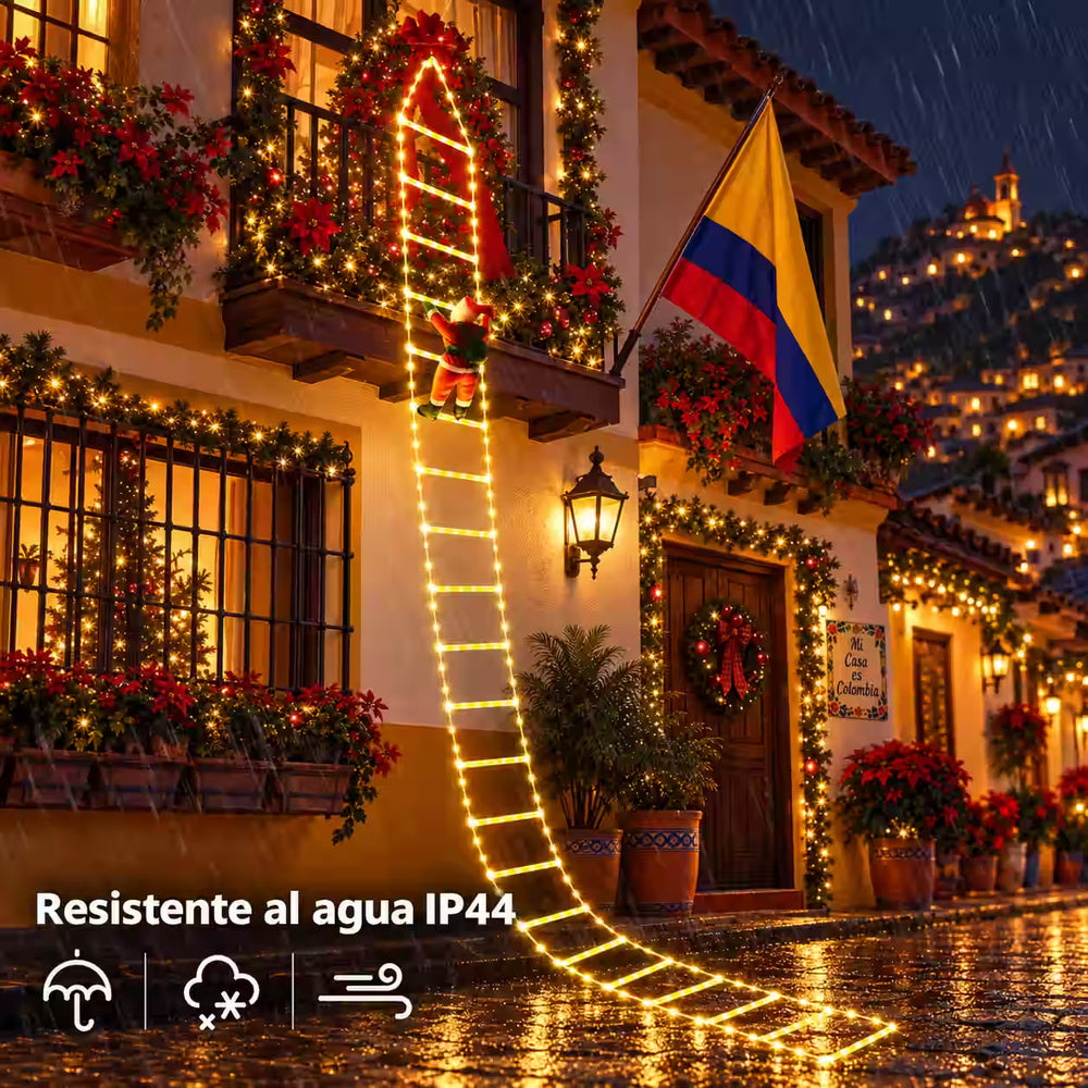 SantaLadder™ – Escalera LED Navideña de 2 Metros con Papá Noel 🎄